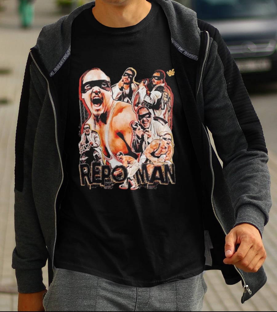 Repo Man Barry Darsow WWF Wrestler Collage T-Shirt
