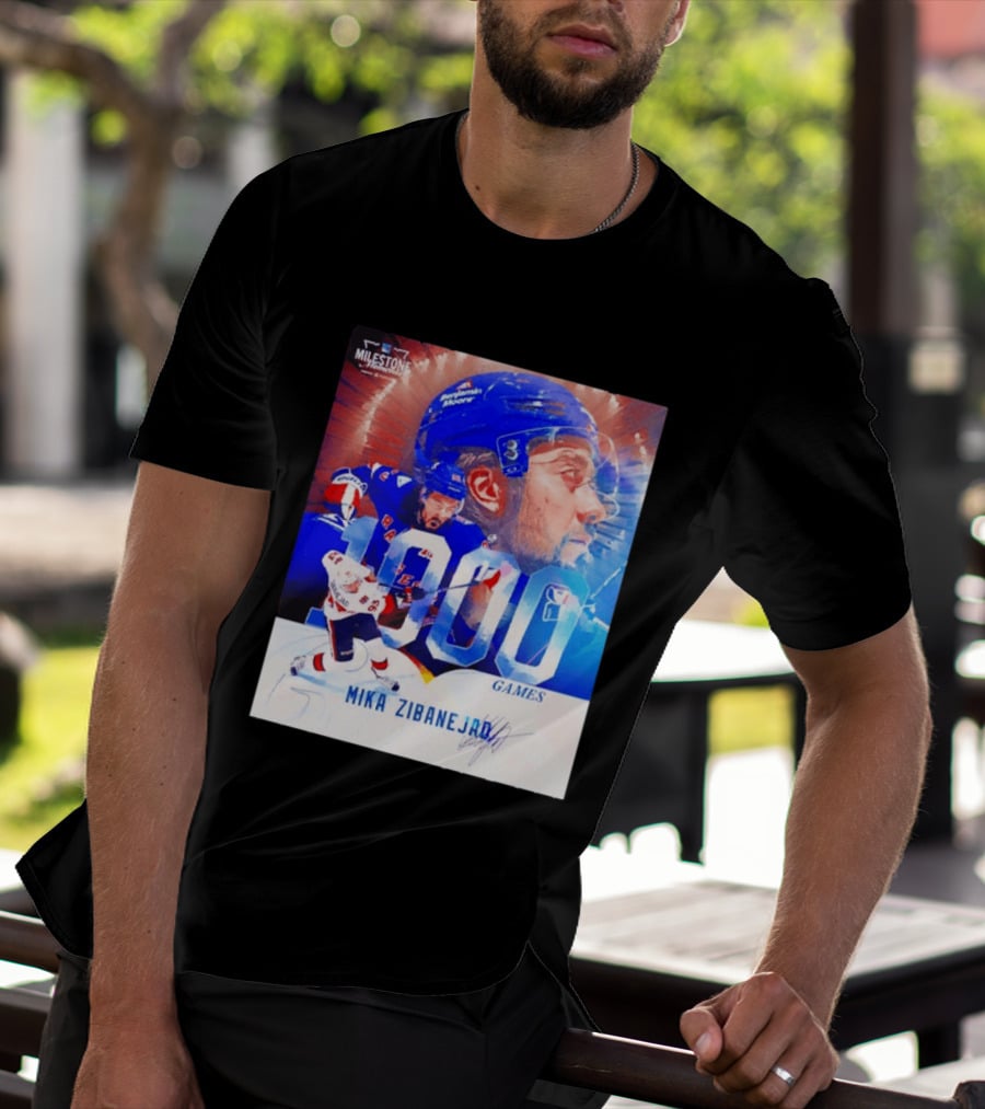 Mika Zibanejad New York Rangers 1000 Games Milestone NHL Career Celebration T-Shirt