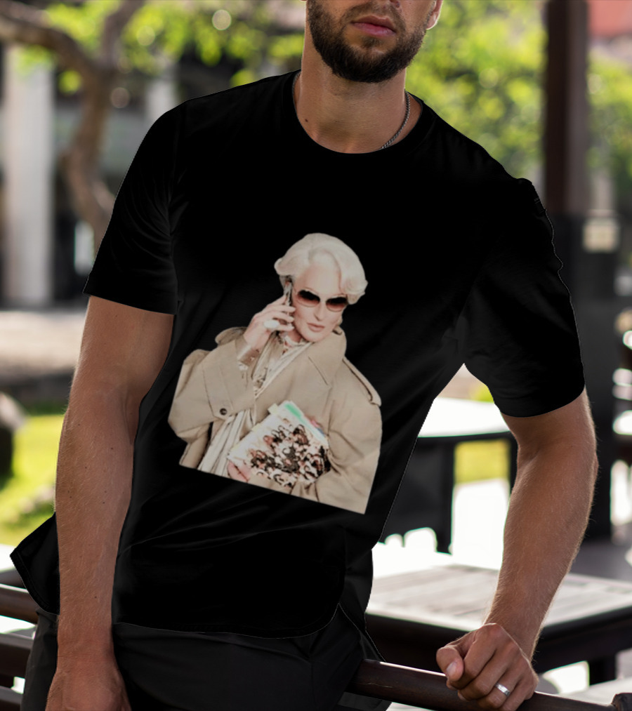 Miranda Priestly Iconic Fashion Boss With Sunglasses And Phone T-Shirt