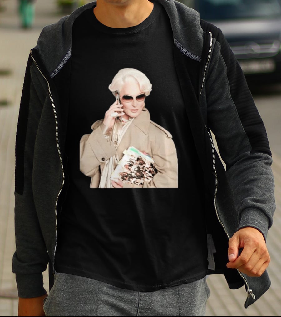 Miranda Priestly Iconic Fashion Boss With Sunglasses And Phone T-Shirt