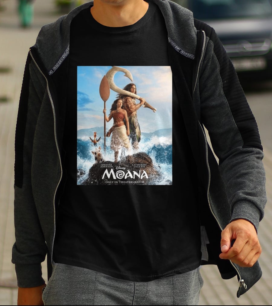 Dwayne Johnson And Catherine Laga'aia In Disney's Moana Live Action July 10 T-Shirt