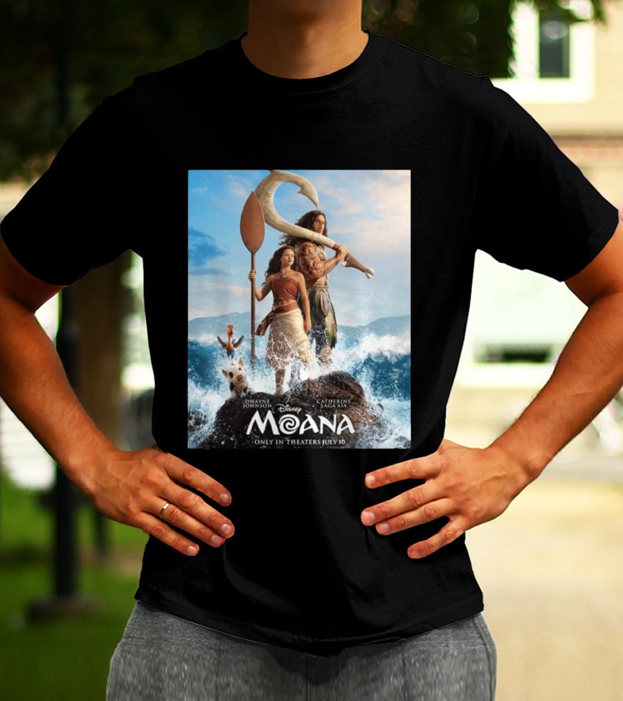 Dwayne Johnson And Catherine Laga'aia In Disney's Moana Live Action July 10 T-Shirt