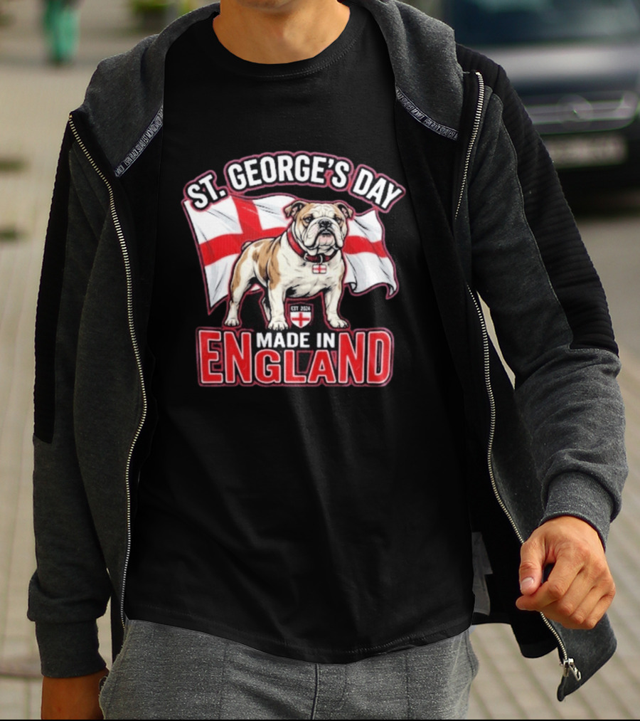 St George's Day Bulldog England Made In England T-Shirt