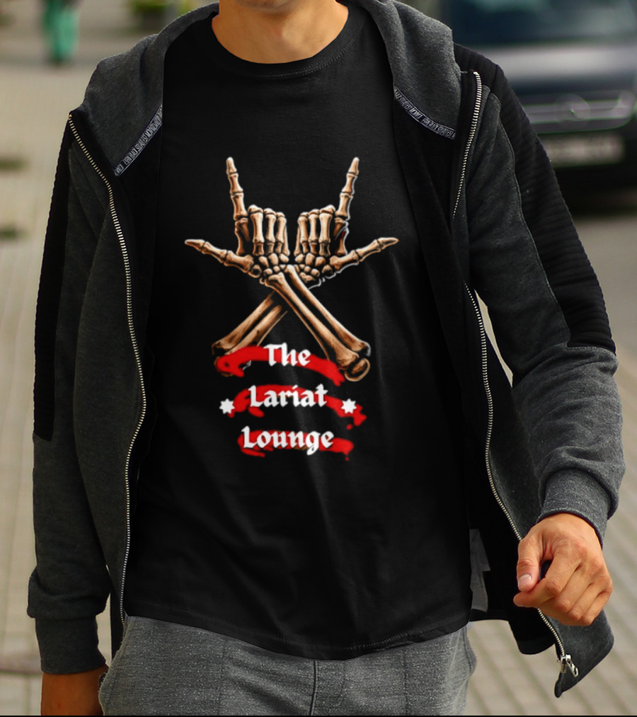The Lariat Lounge Skeleton Hands Double L Gesture T-Shirt
