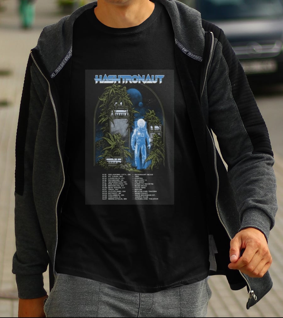 Hashtronaut June 2026 Tour Dates Oklahoma St Louis Louisville Richmond Brooklyn Troy Cleveland Detroit Columbus Minneapolis T-Shirt