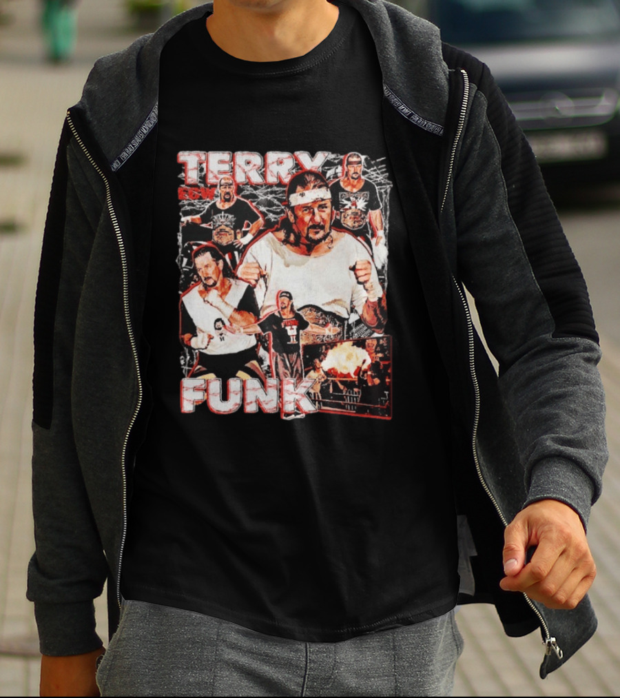 Terry Funk ECW Wrestling Collage T-Shirt