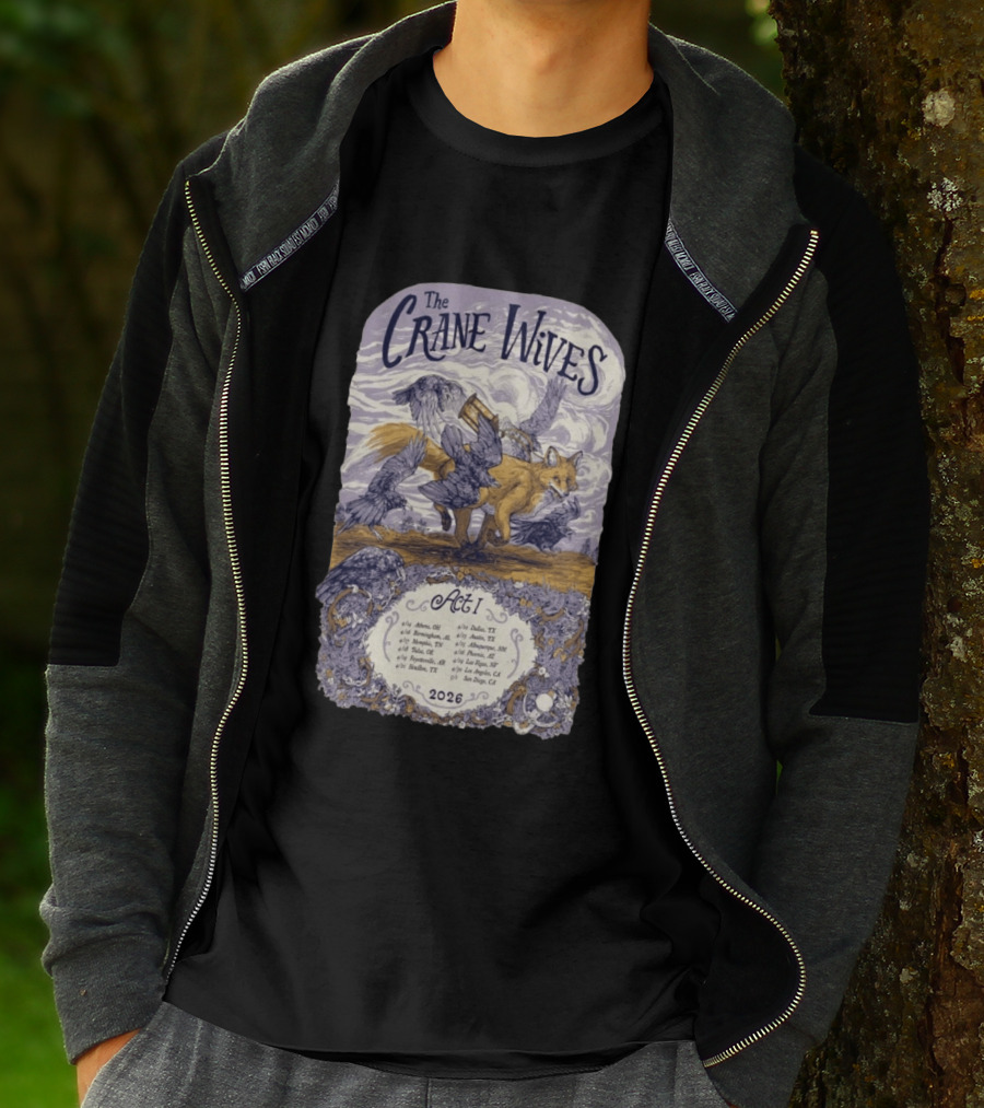 The Crane Wives Act I Tour 2026 Fox And Birds Concert T-Shirt