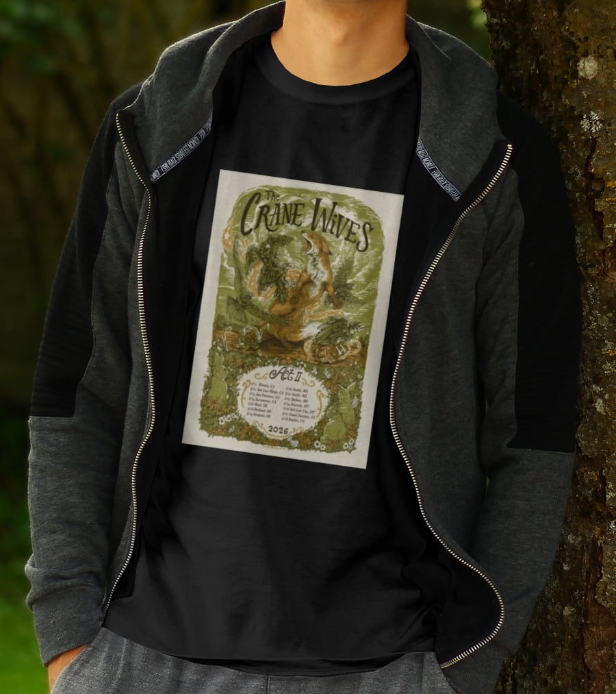 The Crane Wives Act II 2026 Concert Tour Dates Fox And Leaves T-Shirt