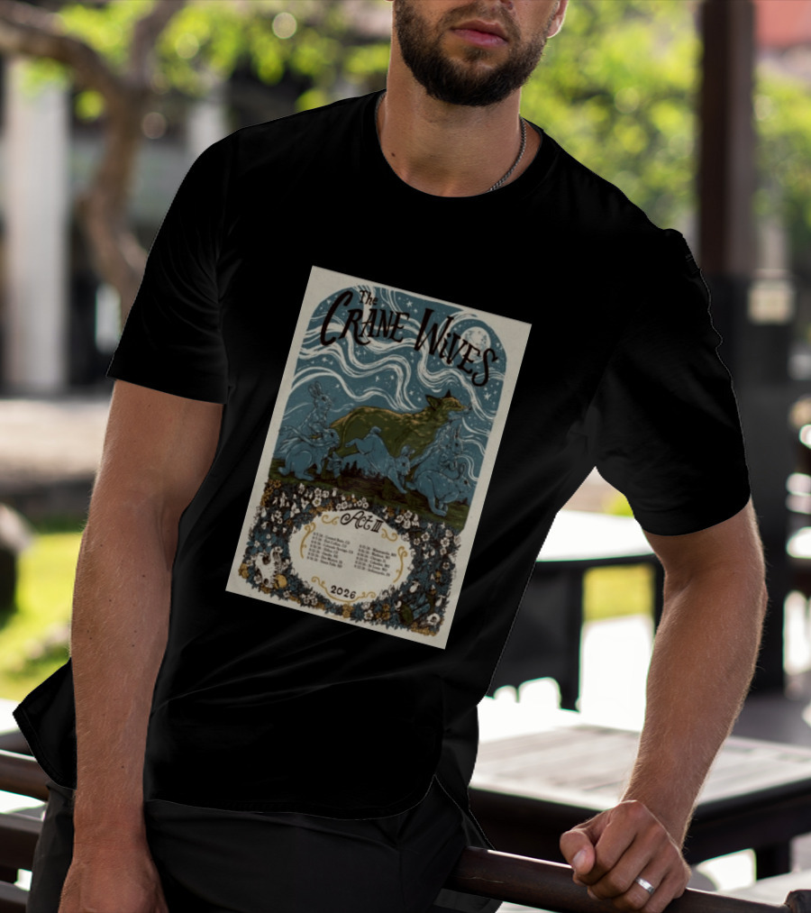The Crane Wives Act III Concert Tour August 2026 Moonlit Forest Animals T-Shirt