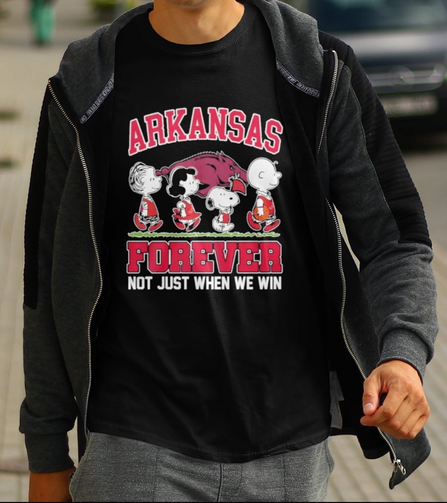 Arkansas Basketball Forever Peanuts Not Just When We Win T-Shirt