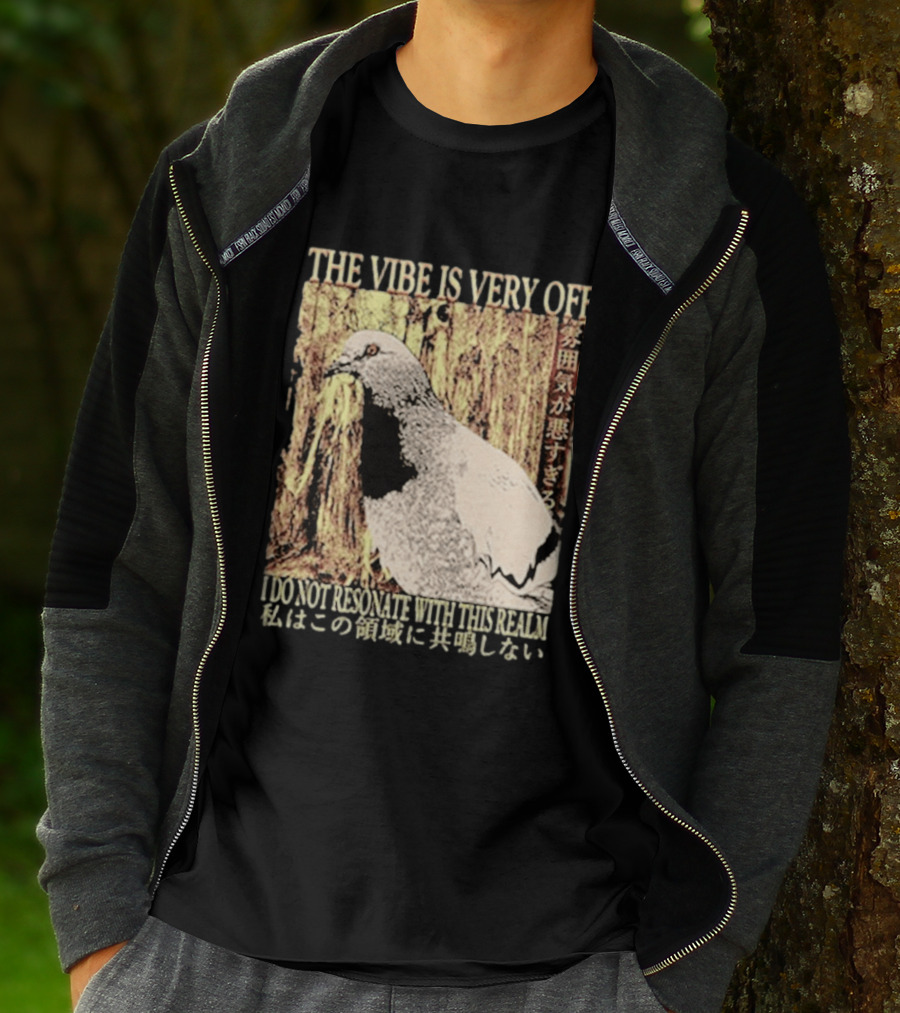 The Vibe Is Very Off I Do Not Resonate With This Realm Pigeon Japanese T-Shirt