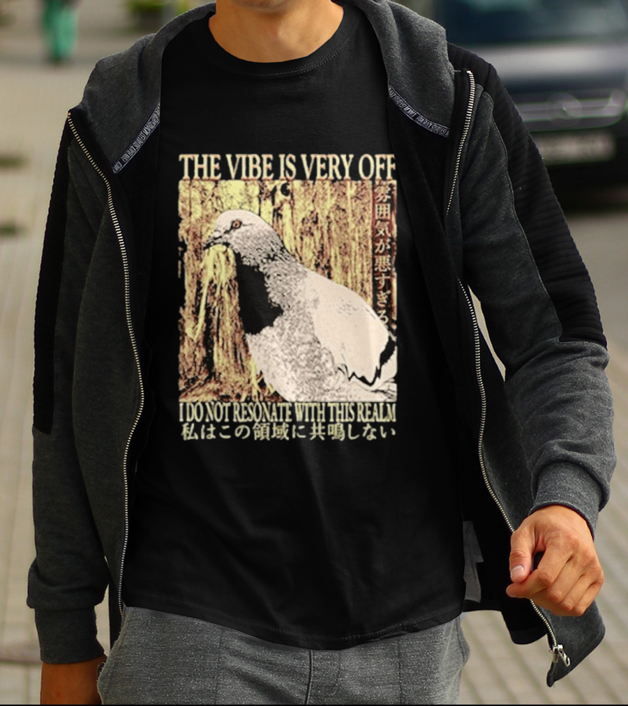 The Vibe Is Very Off I Do Not Resonate With This Realm Pigeon Japanese T-Shirt