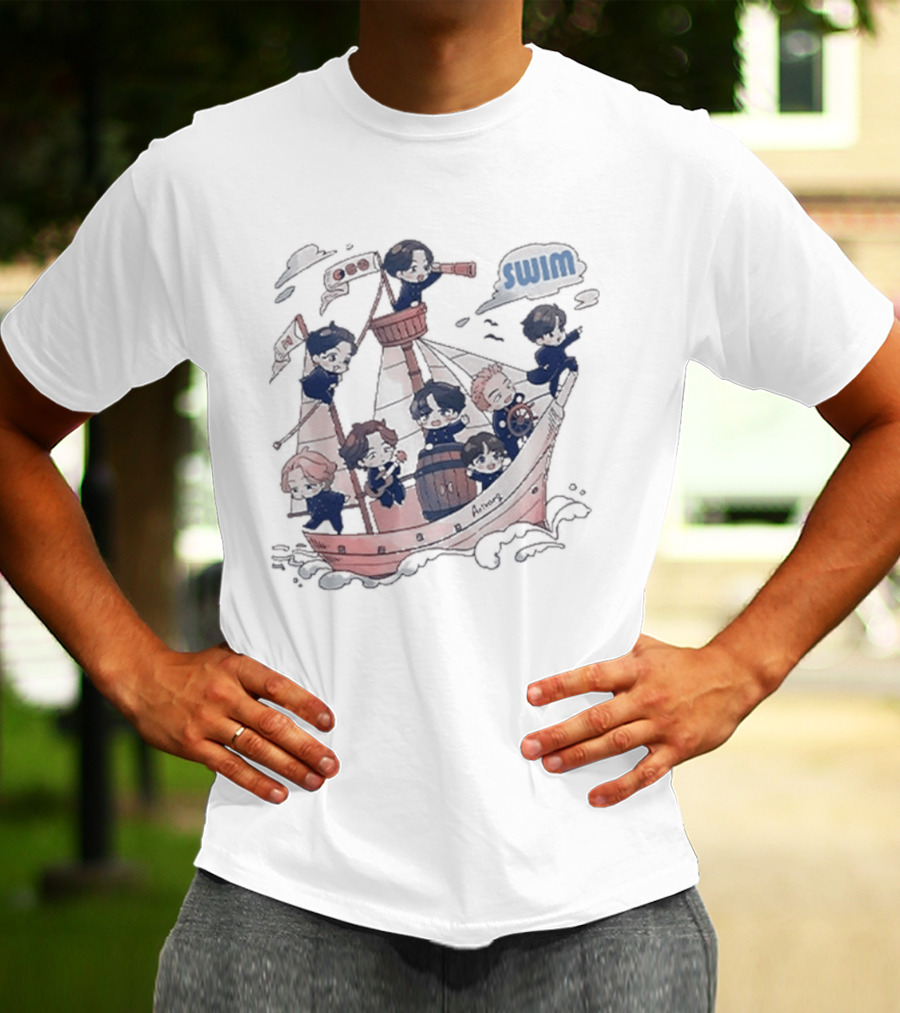 Bangtan Arirang Swim Boat Characters Adventure T-Shirt