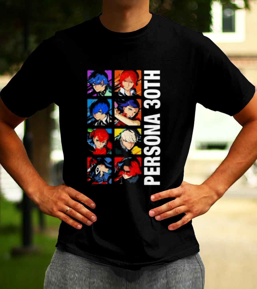 Atlus Persona 30th Anniversary Protagonist Series Legacy Stack T-Shirt