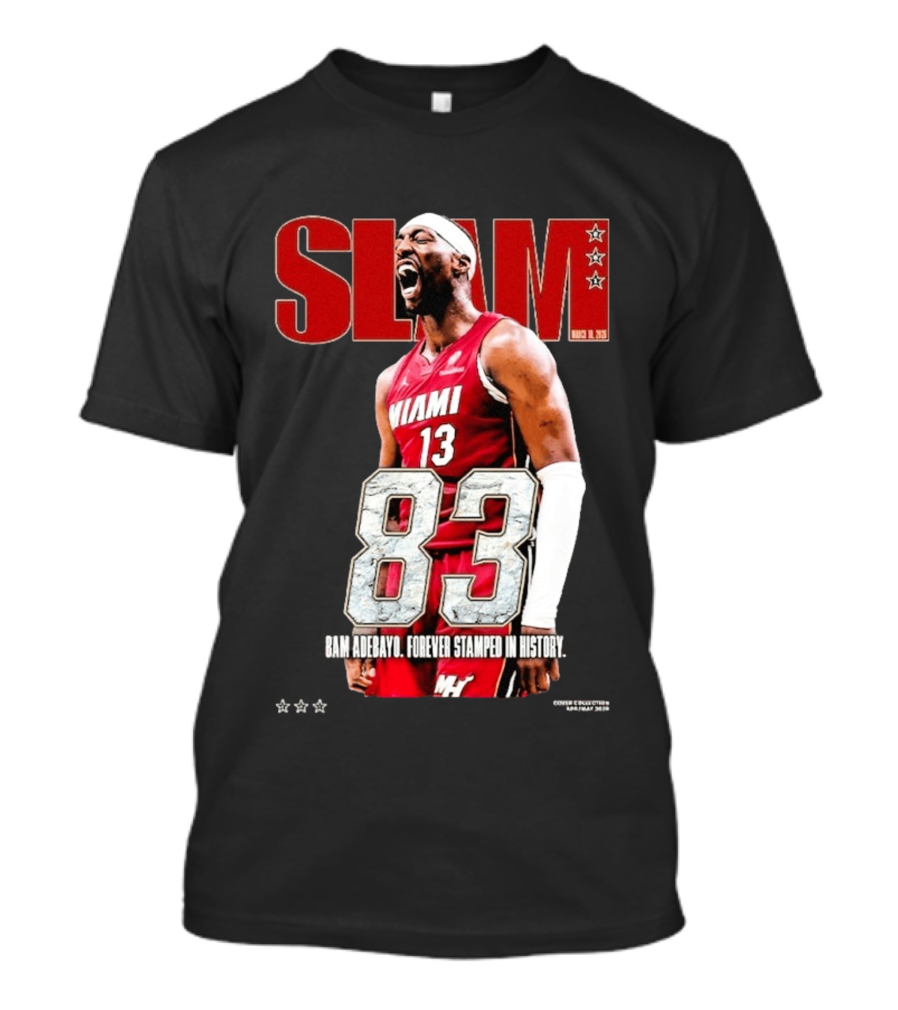 Slam March 2023 Bam Adebayo Miami 83 Points Forever Stamped In History T-Shirt