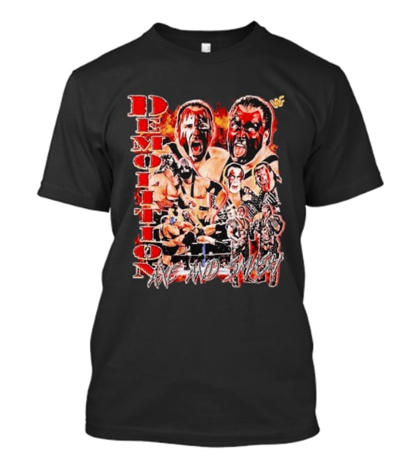 Demolition WWF Axe And Smash Wrestling Collage T-Shirt