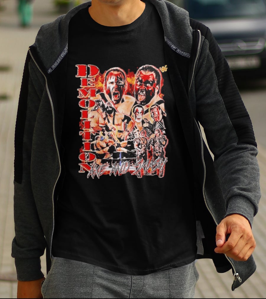Demolition WWF Axe And Smash Wrestling Collage T-Shirt