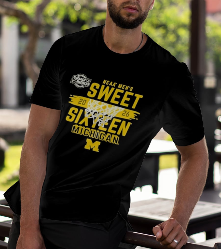 Michigan Wolverines NCAA Men's Basketball Sweet 16 2026 T-Shirt