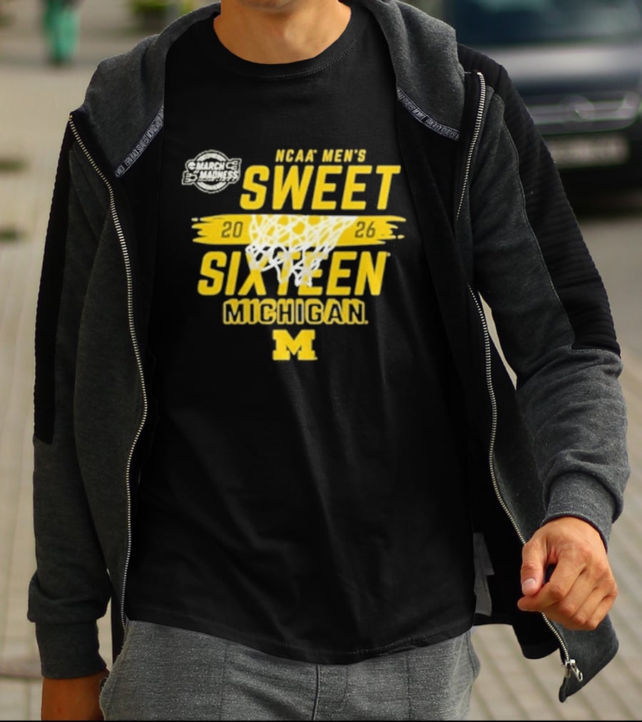 Michigan Wolverines NCAA Men's Basketball Sweet 16 2026 T-Shirt