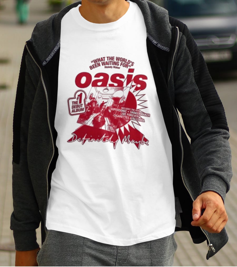 Oasis Definitely Maybe What The World's Been Waiting For Number 1 Debut Album T-Shirt