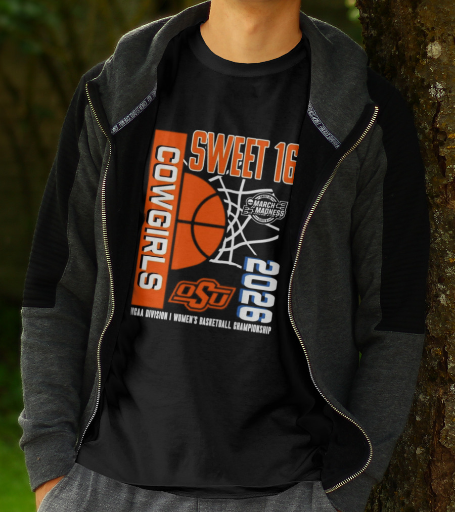 Oklahoma State Cowgirls Sweet 16 2026 NCAA Division I Women's Basketball March Madness Championship T-Shirt
