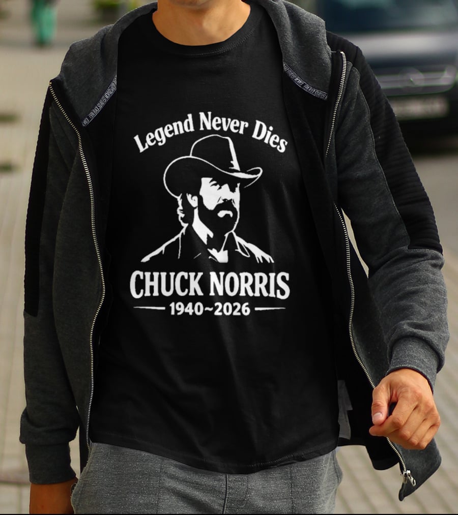 Legend Never Dies Chuck Norris 1940 2026 Cowboy Hat T-Shirt