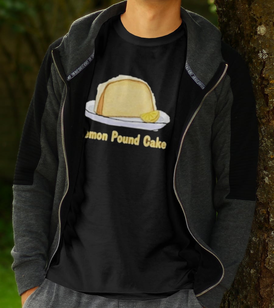Lemon Pound Cake Slice On Plate With Lemon Wedge T-Shirt