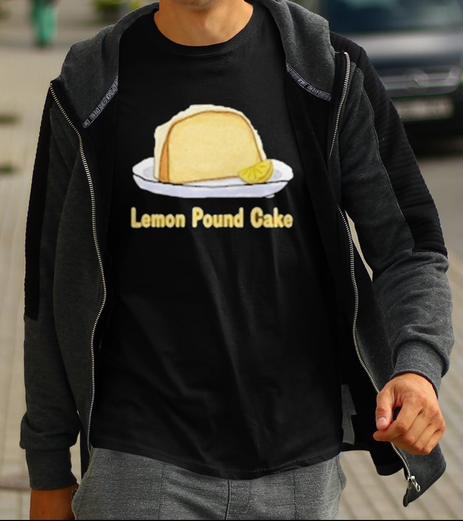 Lemon Pound Cake Slice On Plate With Lemon Wedge T-Shirt