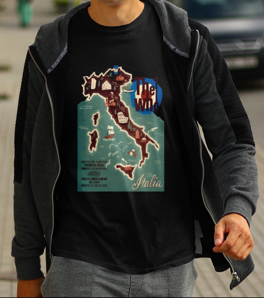 The Who Italia Tour 2026 Anfiteatro Camerini Padova Sul Brenta Parco Della Musica Milano T-Shirt