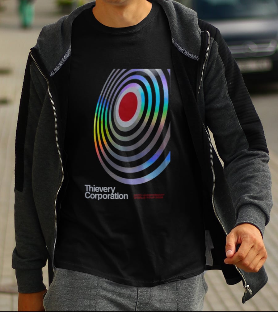 Thievery Corporation 30th Anniversary World Tour 2026 Target Rings T-Shirt