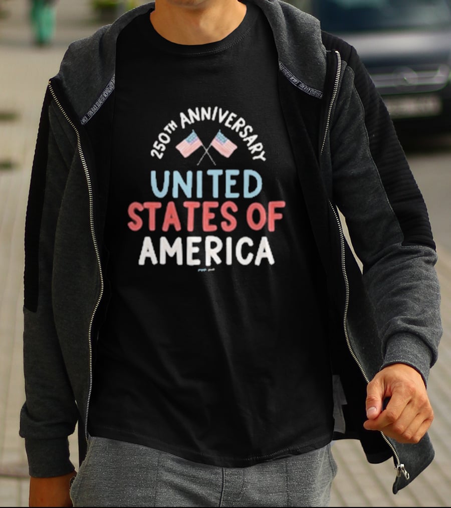 United States Of America 250th Anniversary Flags Celebration T-Shirt