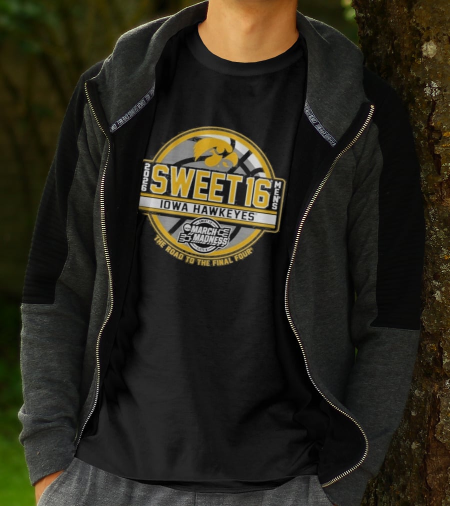 Iowa Hawkeyes 2026 Sweet 16 Road To The Final Four T-Shirt