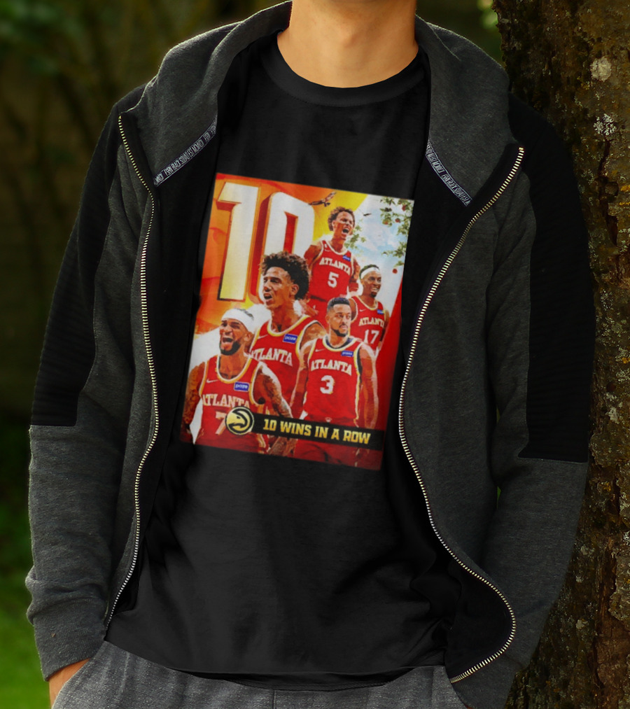 Atlanta Hawks NBA 10 Wins In A Row Players Celebration T-Shirt