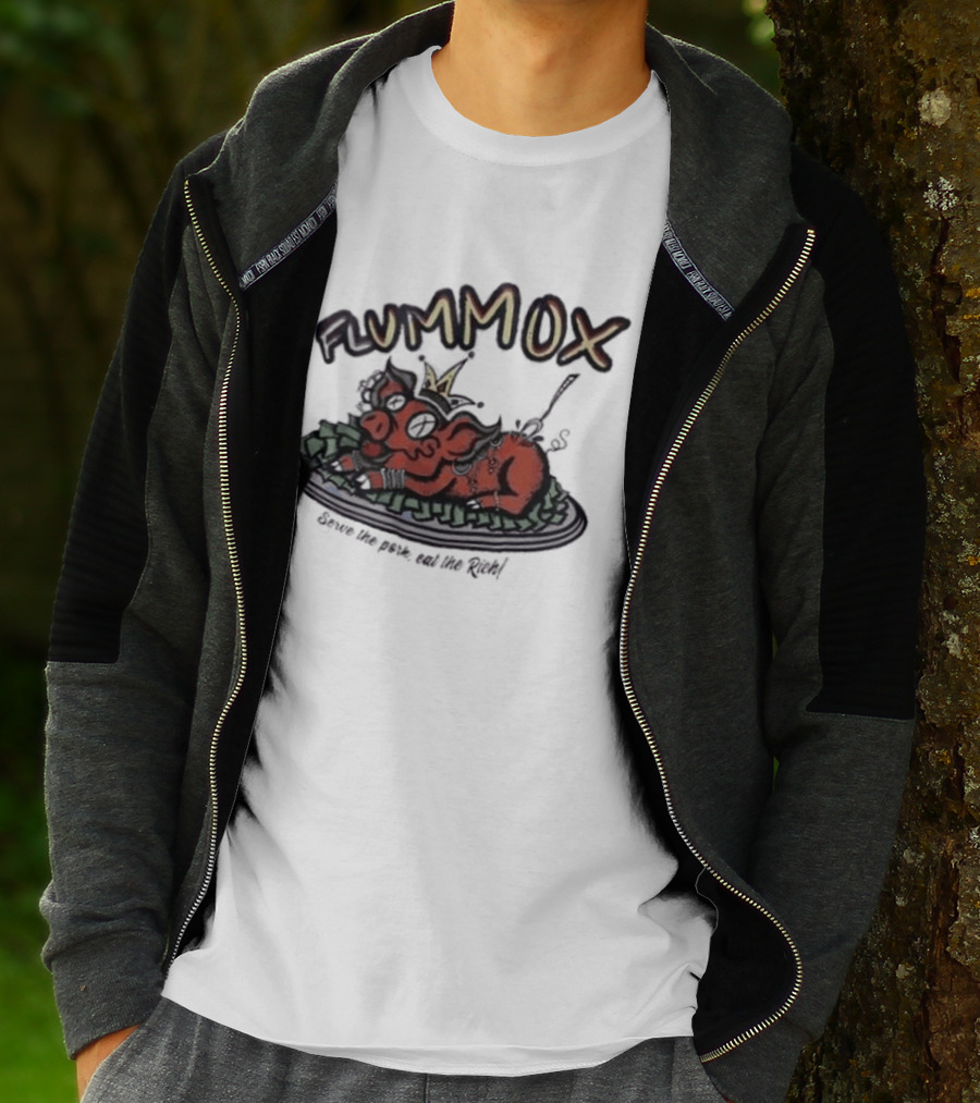 Flummox Serve The Pork Eat The Rich Pig With Money And Crown T-Shirt