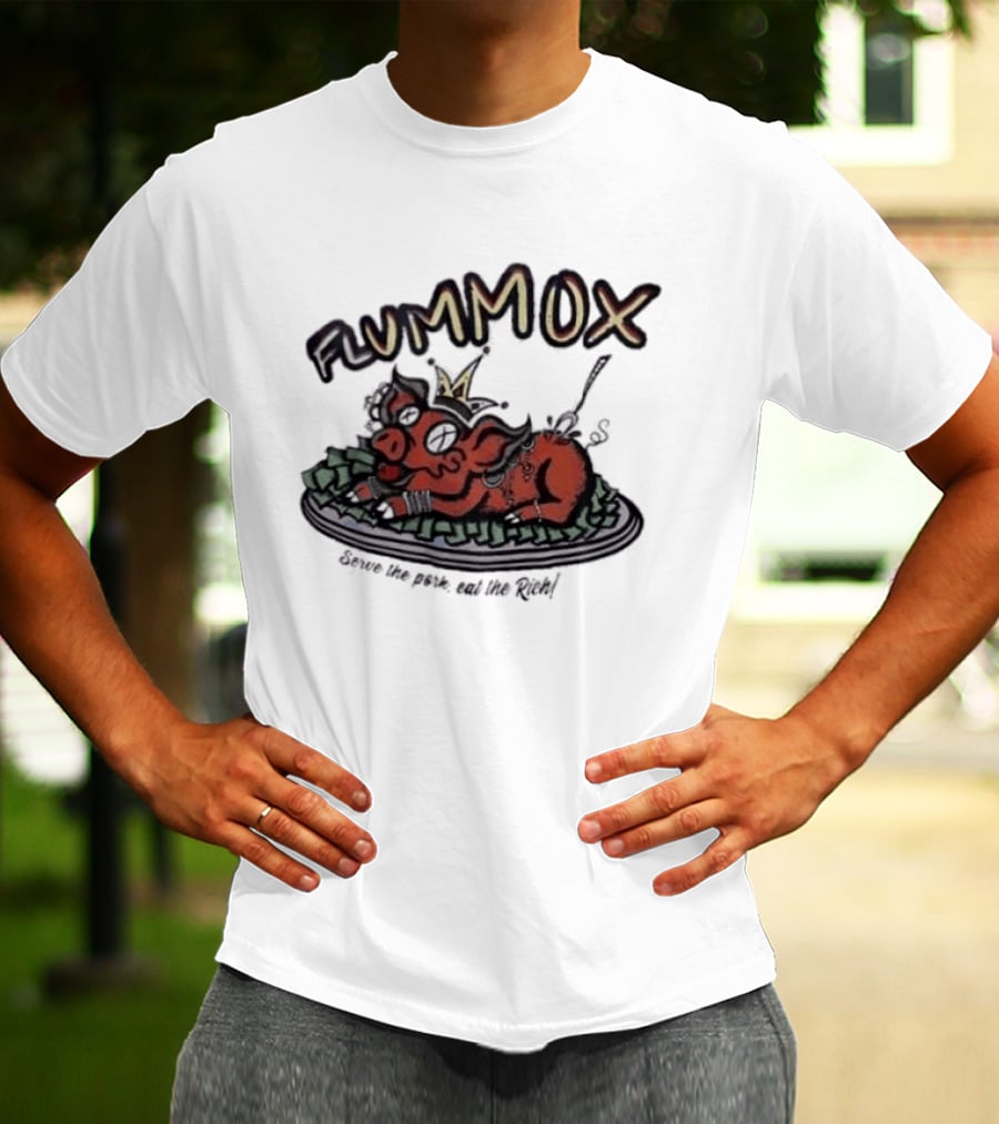 Flummox Serve The Pork Eat The Rich Pig With Money And Crown T-Shirt