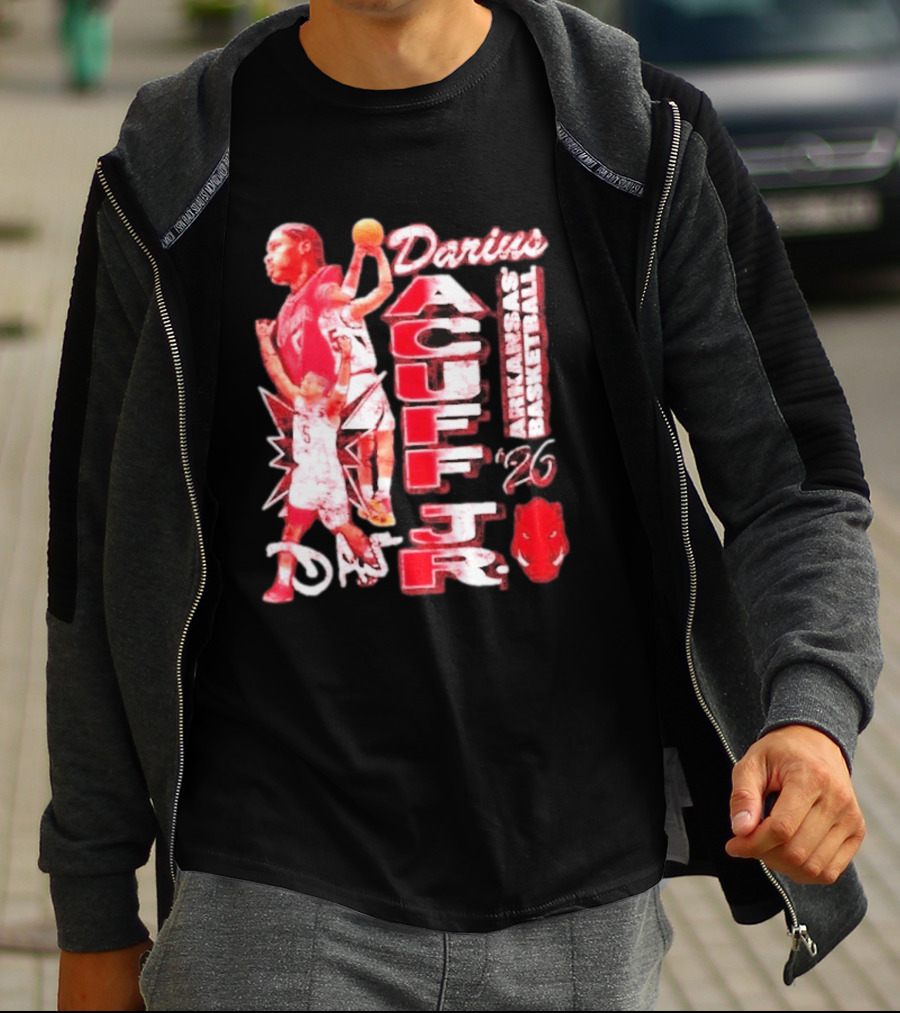 Darius Acuff Jr Arkansas Basketball Razorbacks '26 Crimson T-Shirt