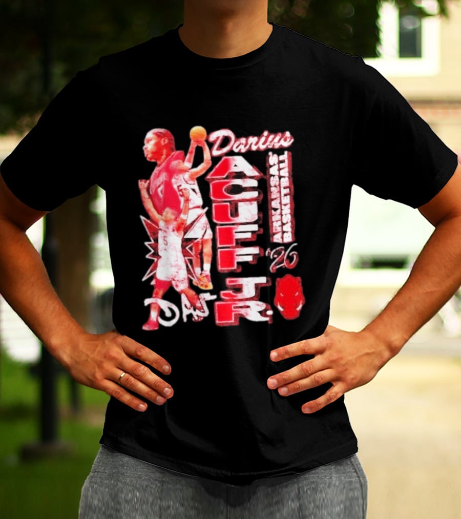 Darius Acuff Jr Arkansas Basketball Razorbacks '26 Crimson T-Shirt