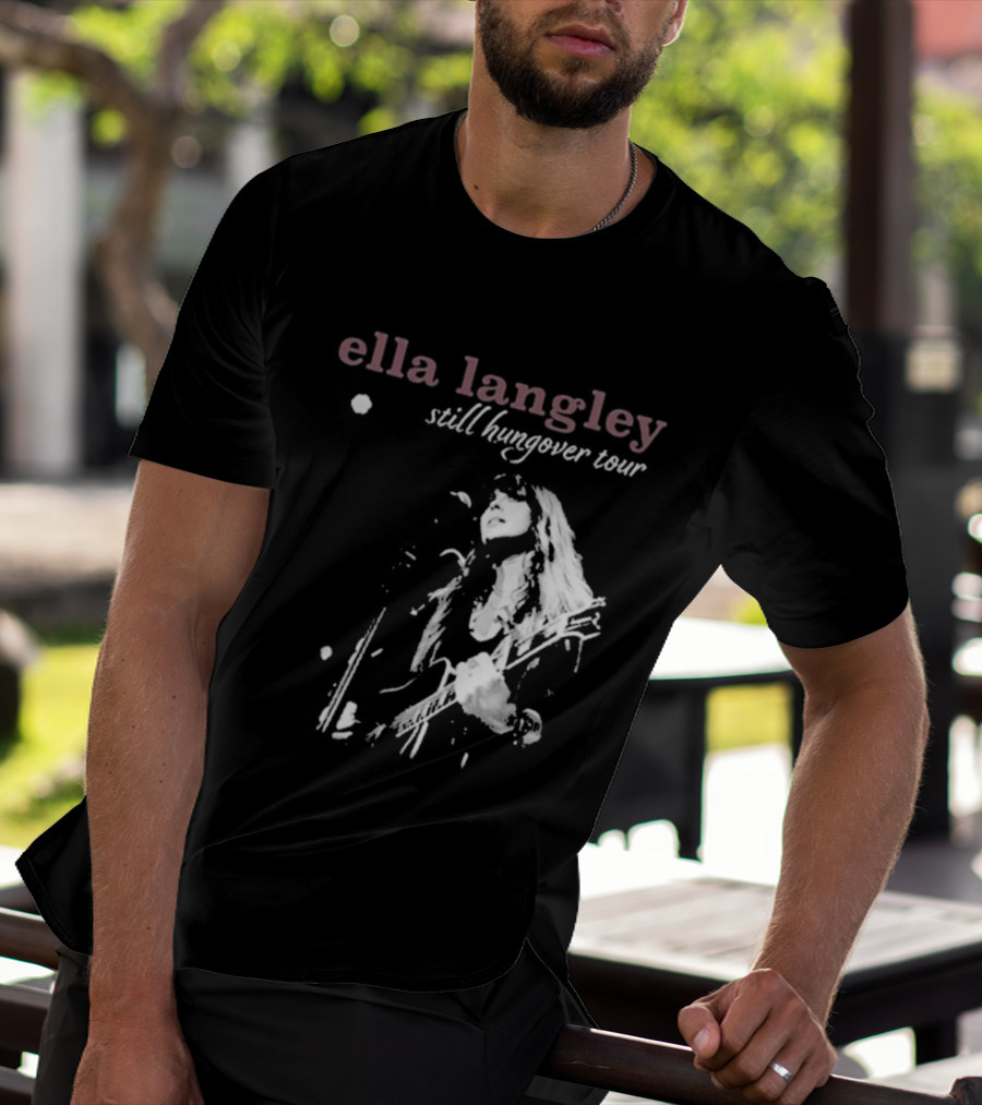 Ella Langley Still Hungover Tour Pink Textual T-Shirt
