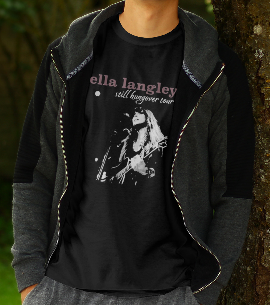 Ella Langley Still Hungover Tour Pink Textual T-Shirt