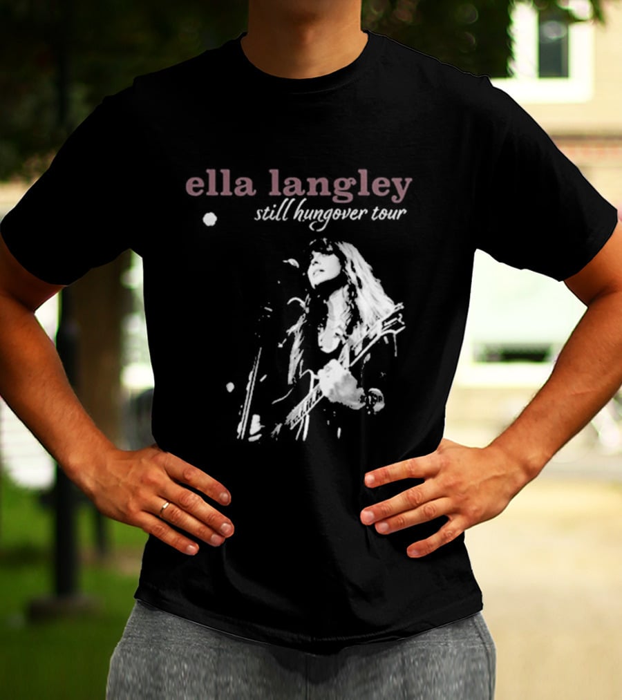 Ella Langley Still Hungover Tour Pink Textual T-Shirt