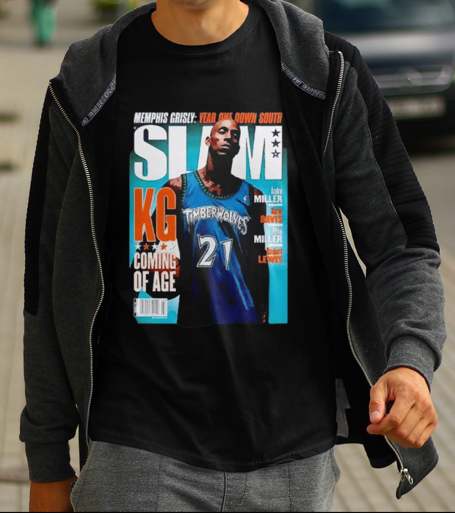 Slam Kevin Garnett Timberwolves Memphis Grisly Year One Down South KG Coming Of Age T-Shirt