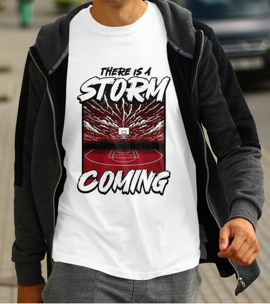There Is A Storm Coming Basketball Court Thunderstorm Sky T-Shirt