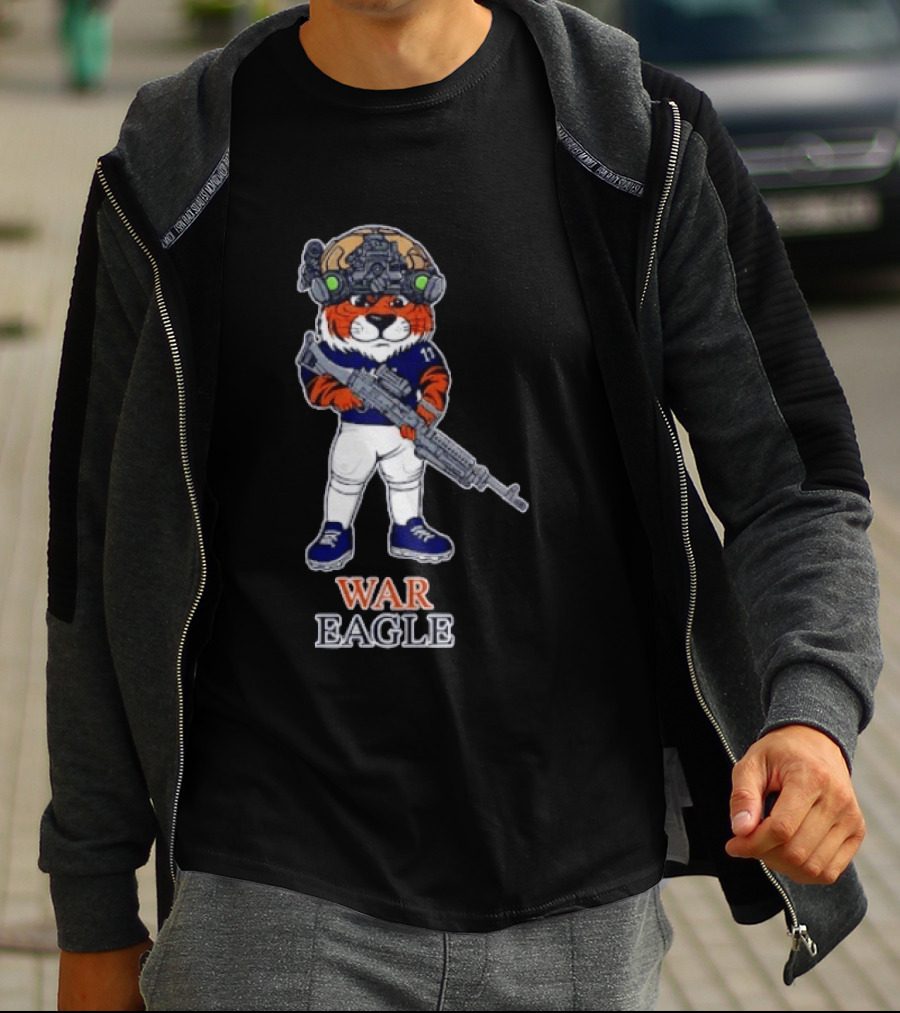 Auburn Tigers Aubie War Eagle Military Helmet Night Vision T-Shirt