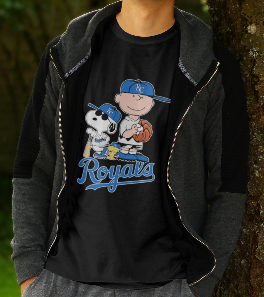 2026 Royals Snoopy Charlie Brown Kansas City Baseball T-Shirt