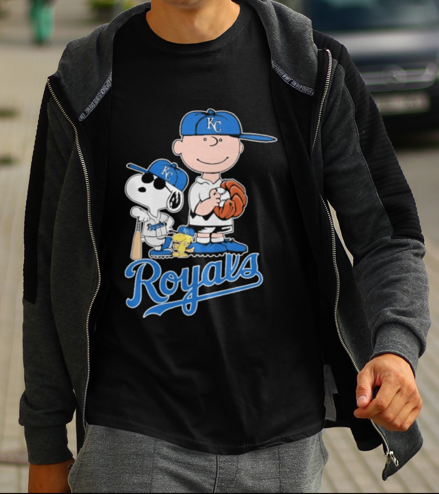 2026 Royals Snoopy Charlie Brown Kansas City Baseball T-Shirt