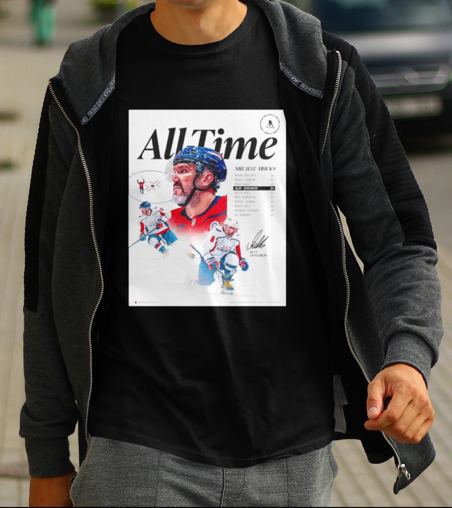 All Time NHL Hat Tricks Alexander Ovechkin Washington Capitals Highlights T-Shirt