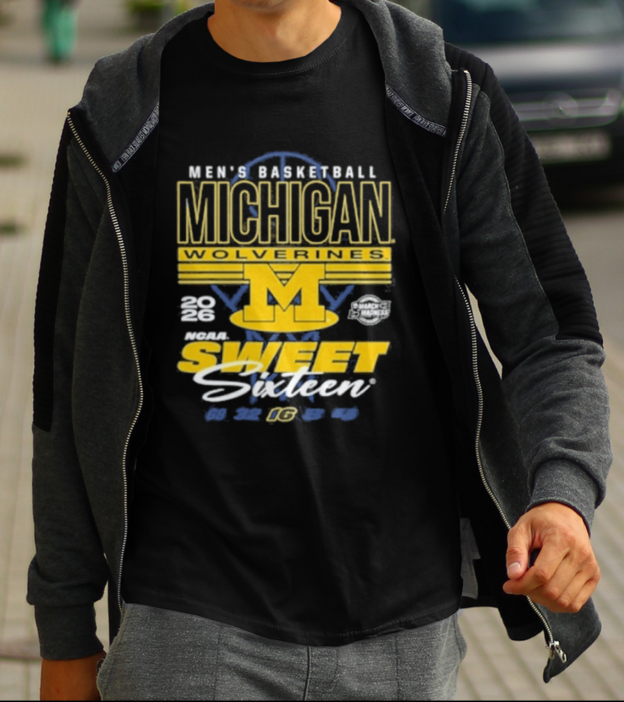 Men's Basketball Michigan Wolverines 2023 NCAA Sweet Sixteen M T-Shirt