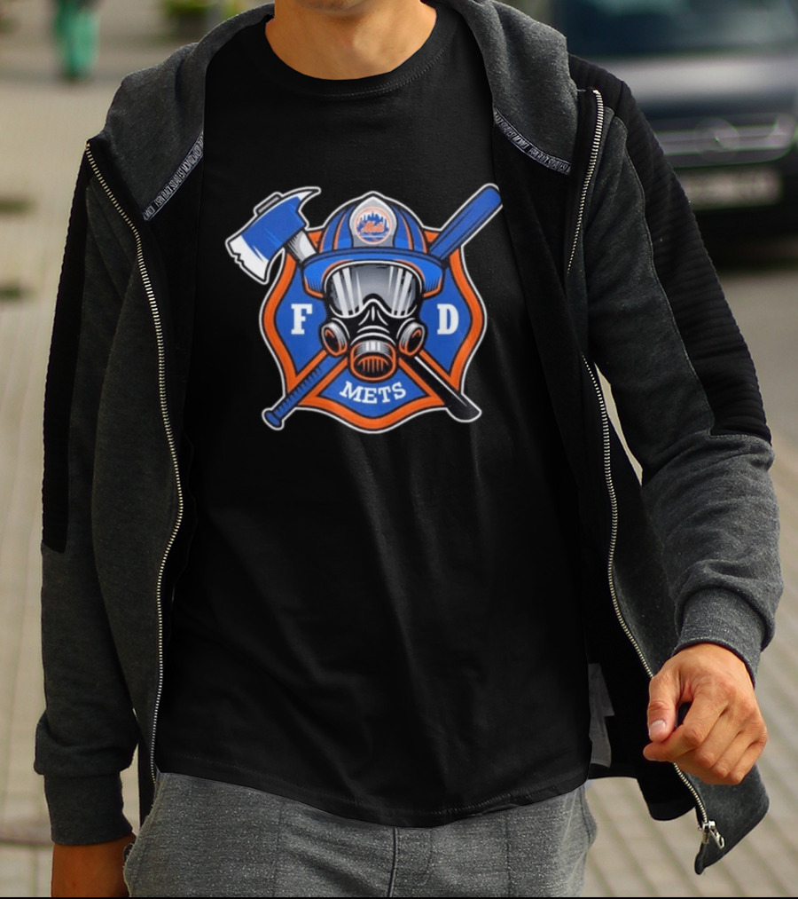 New York Mets Firefighter FD Helmet And Tools T-Shirt