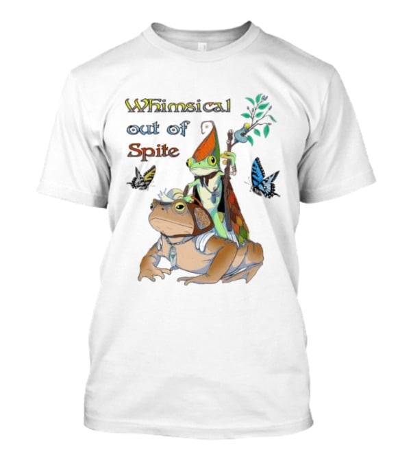 Whimsical Frog Out Of Spite With Butterflies And Chameleon T-Shirt