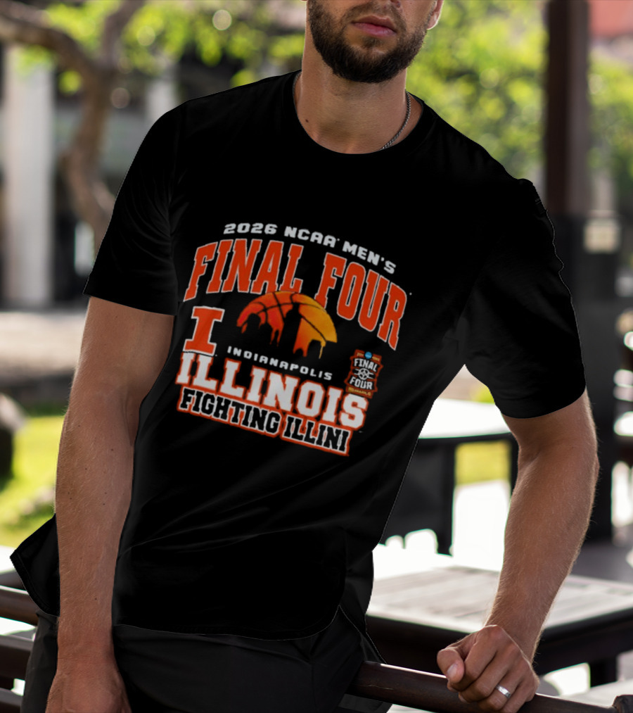 2026 NCAA Men's Final Four Indianapolis Illinois Fighting Illini Basketball T-Shirt